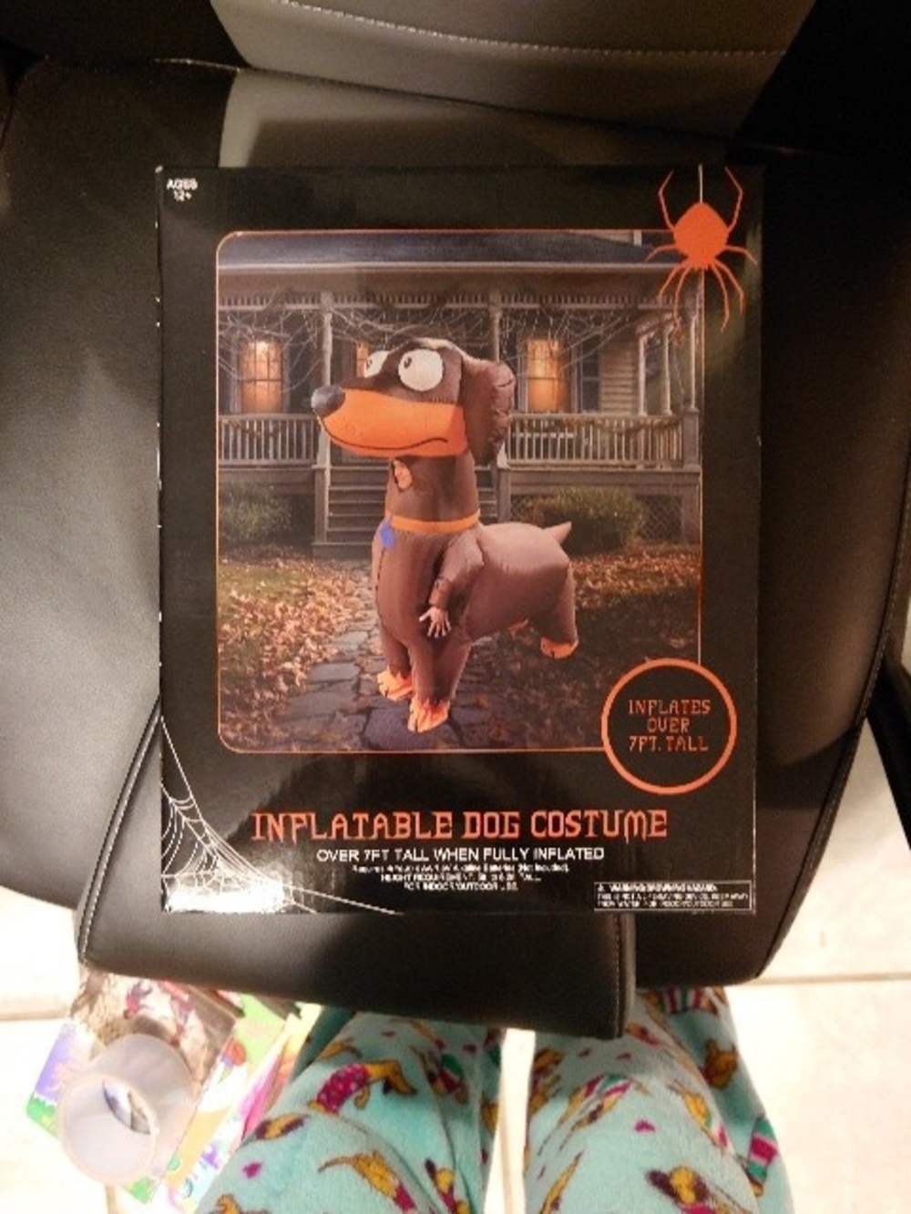 NIB Inflatable Daschund Weiner Dog Costume - Brown Adult Costume